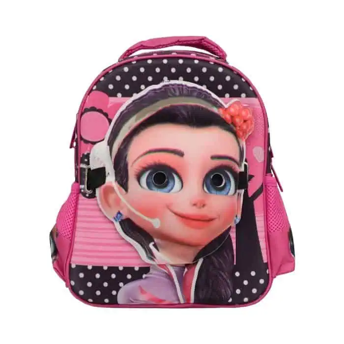 کوله پشتی دخترانه طرح عروسک براق ضدآب سبک...