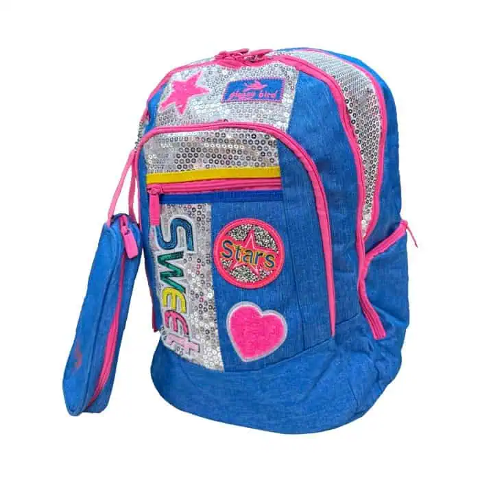 کوله پشتی آبی براق اسپرت ضدآب جادار سبک