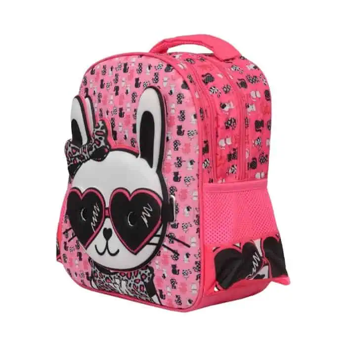 کوله پشتی دخترانه طرح خرگوش براق ضدآب سبک...